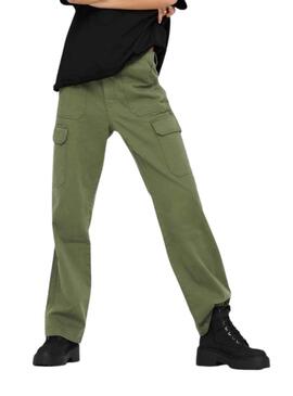 Pantalón Only Mafy Cargo Verde para Mujer