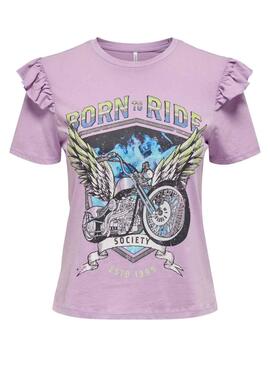 Camiseta Only Lucy Life Morado para Mujer