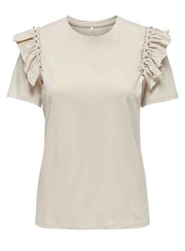 Camiseta Only Rebelle Beige para Mujer