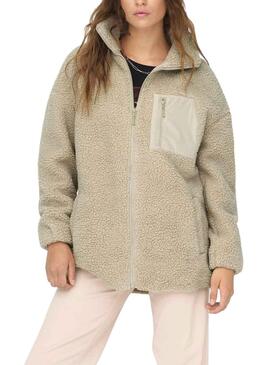 Cazadora Only Tracy Sherpa Beige para Mujer