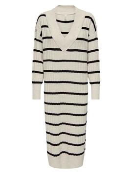 ONLNEW TESSA L/S MIDI V DRESS KNT Pumice Black