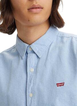 Camisa Levis Battery Azul Para Hombre