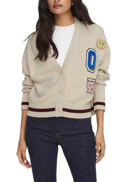 Cardigan Only Cheer Loose Beige para Mujer