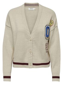 Cardigan Only Cheer Loose Beige para Mujer