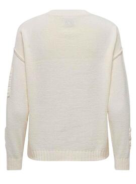 Jersey Only Kia Lose Detail Beige para Mujer