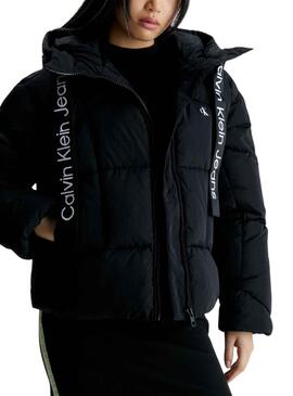 Chaqueta Calvin Klein Plumas Corta Negro Mujer