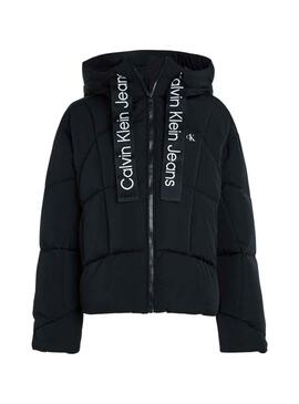 Chaqueta Calvin Klein Plumas Corta Negro Mujer