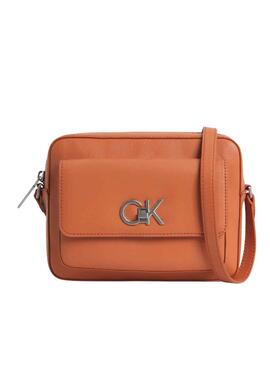 Bolso Calvin Klein Re-Lock Camera Naranja Mujer