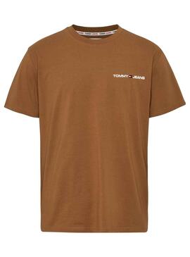 Camiseta Tommy Jeans Linear Khaki Para Hombre