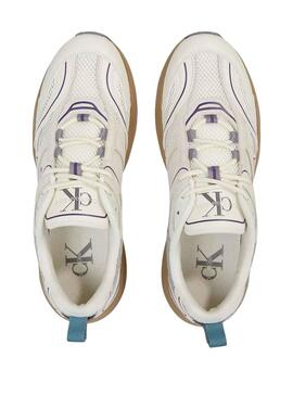 Zapatillas Calvin Klein Retro Tennis Blanco Hombre