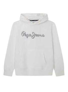 Sudadera Pepe Jeans Nolan Hoodie Blanco Para Niño