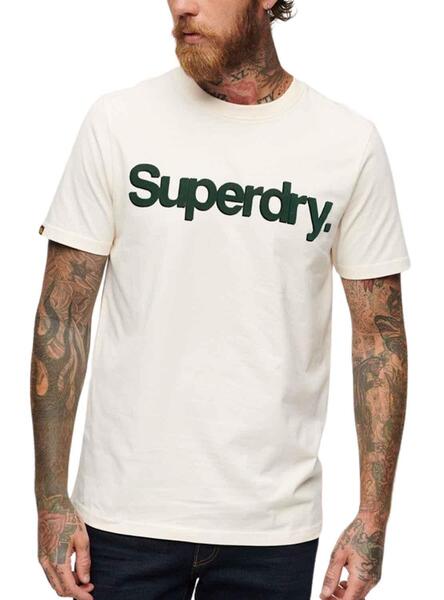 Camiseta Superdry Core Logo Classic Blanco Hombre