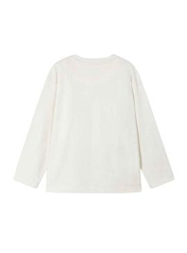 Camiseta Mayoral Oso Snow Blanco para Niño