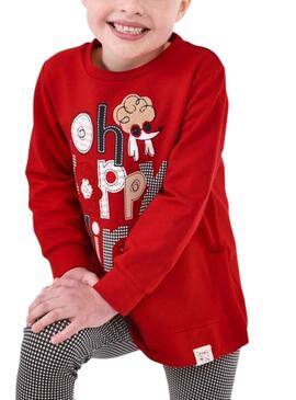 Conjunto Mayoral Leggings Pata de Gallo Rojo Niña