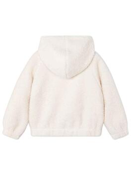 Sudadera Mayoral Canguro Rizo Blanco para Niña