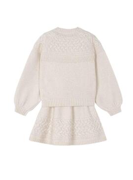 Conjunto Mayoral Falda Tricot Beige para Niña