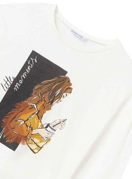 Camiseta Mayoral Gráfica Beige para Niña