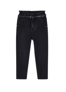 Pantalón Denim Mayoral Cinturón Negro para Niña