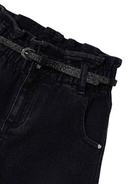 Pantalón Denim Mayoral Cinturón Negro para Niña