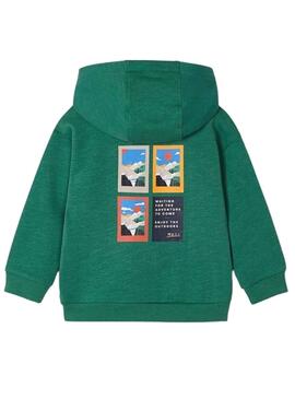 Sudadera Mayoral Gráfica Espalda Verde Niño