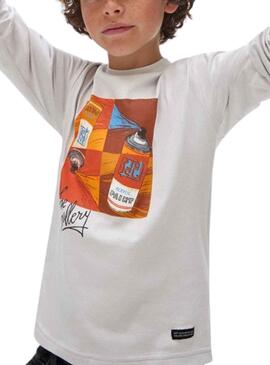 Camiseta Mayoral Acrylic Paint Gris para Niño
