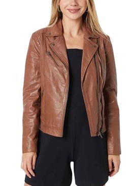 Cazadora Naf Naf Pelle Marron para Mujer