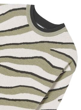 Vestido Mayoral Tricot Estampado Zebra Verde Niña
