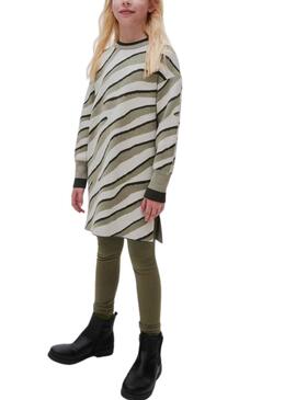 Vestido Mayoral Tricot Estampado Zebra Verde Niña