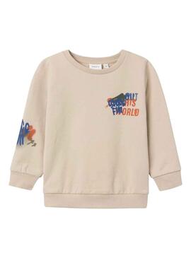 Sudadera Name It Nicki Beige para Niño