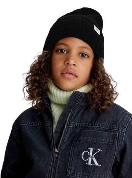 Gorro Calvin Klein Monogram Negro para Niña