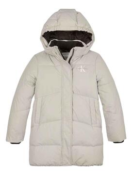 Chaqueta Calvin Klein Long Puffer Beige para Niña