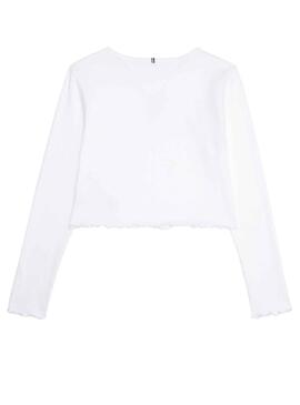 Camiseta Tommy Hilfiger Essential Rib Blanco Niña