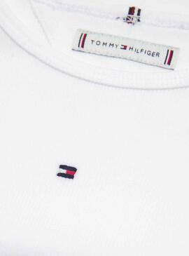 Camiseta Tommy Hilfiger Essential Rib Blanco Niña