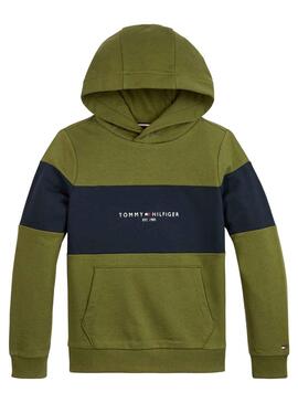 Sudadera Tommy Hilfiger Essential block Verde Niño