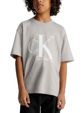 Camiseta Calvin Klein Marble Beige para Niño