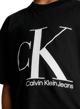 Camiseta Calvin Klein Marble Negro para Niño