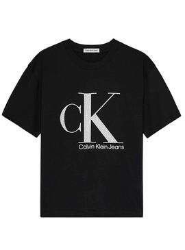 Camiseta Calvin Klein Marble Negro para Niño