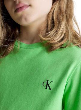 Camiseta Calvin Klein Pack 2 Monogram Verde Niño