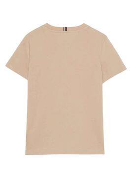 Camiseta Tommy Hilfiger Essential Beige Niño Niña