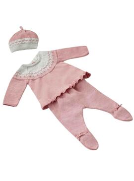 Conjunto Mayoral Polaina Gorro Rosa para Bebé