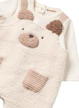 Pelele Peto Mayoral Algodón Beige para Bebé