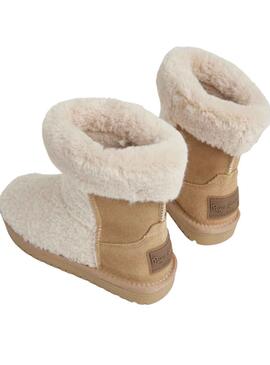 Botines Pepe Jeans Diss Furry Beige para Niña