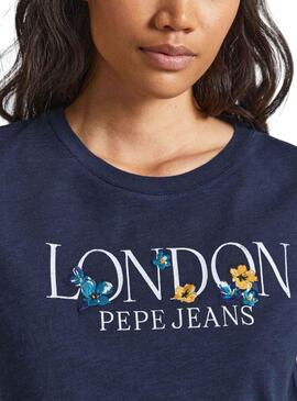 Camiseta Pepe Jeans Velvet Azul Marino para Mujer