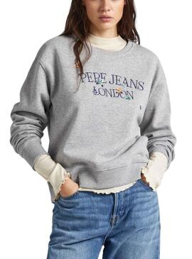 Sudadera Pepe Jeans Vella Gris para Mujer