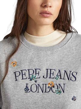 Sudadera Pepe Jeans Vella Gris para Mujer