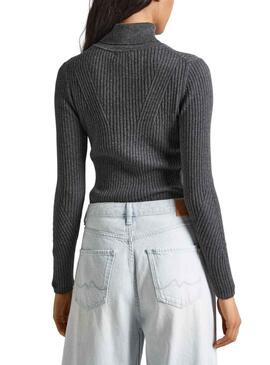 Jersey Pepe Jeans Dalia Rolled Gris para Mujer