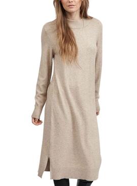 Vestido Vila Viril Crew Neck Beige para Mujer