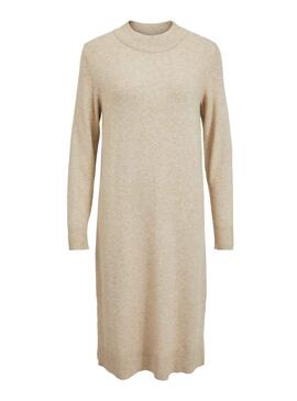 Vestido Vila Viril Crew Neck Beige para Mujer