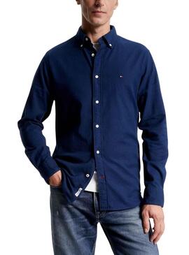 Camisa Tommy Hilfiger Flex Brushed Marino Hombre