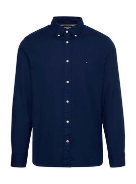 Camisa Tommy Hilfiger Flex Brushed Marino Hombre